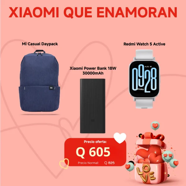 Mi Casual Daypack , Xiaomi Power Bank 18W 30000mAh , Redmi Watch 5 active