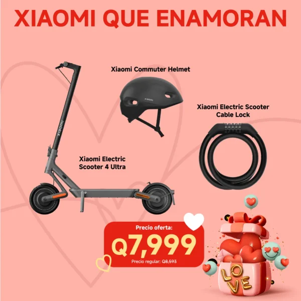 Xiaomi Electric Scooter 4 Ultras ,  Commuter Helmet y Cable Lock