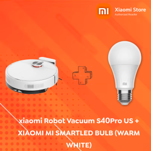 xiaomi Robot Vacuum S40Pro US + XIAOMI MI SMARTLED BULB (WARM WHITE)