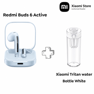 Redmi Buds 6 Active Transparent + Xiaomi Tritan water Bottle White